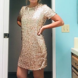 Rose gold Lulus sequence sparkle dress